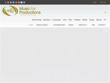 Tablet Screenshot of musicforproductions.com